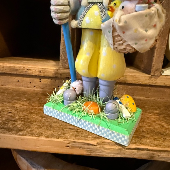 Vintage Inspired Whimsical Rabbit Nutcracker with Pastel Colors - Picture 7 of 15